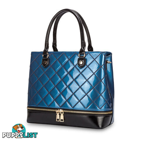 BLAIR Navy Blue Patent Luxe Designer Womens Handbag