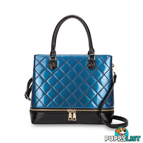 BLAIR Navy Blue Patent Luxe Designer Womens Handbag