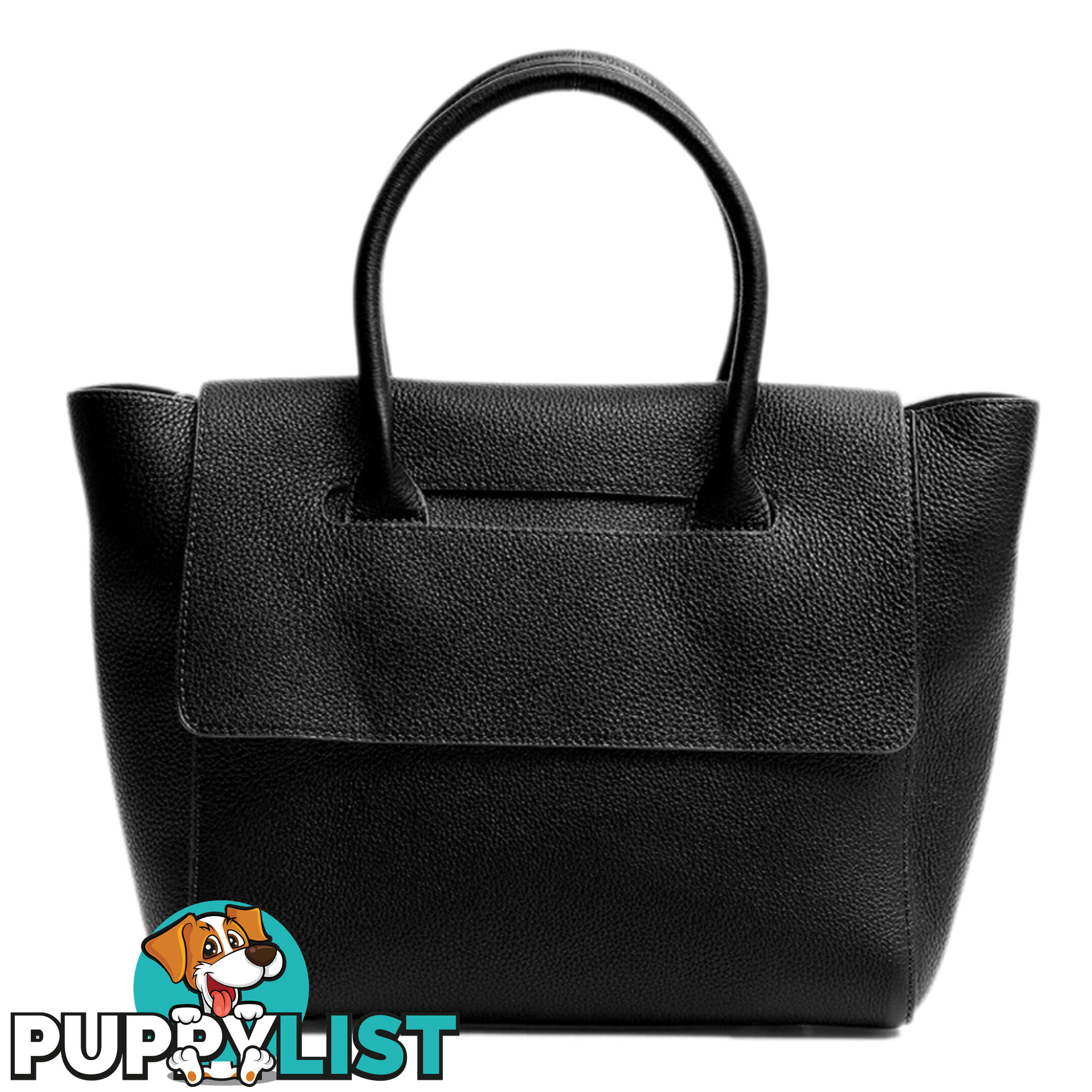 TERRIE BLACK GENUINE LEATHER LADIES HANDBAG