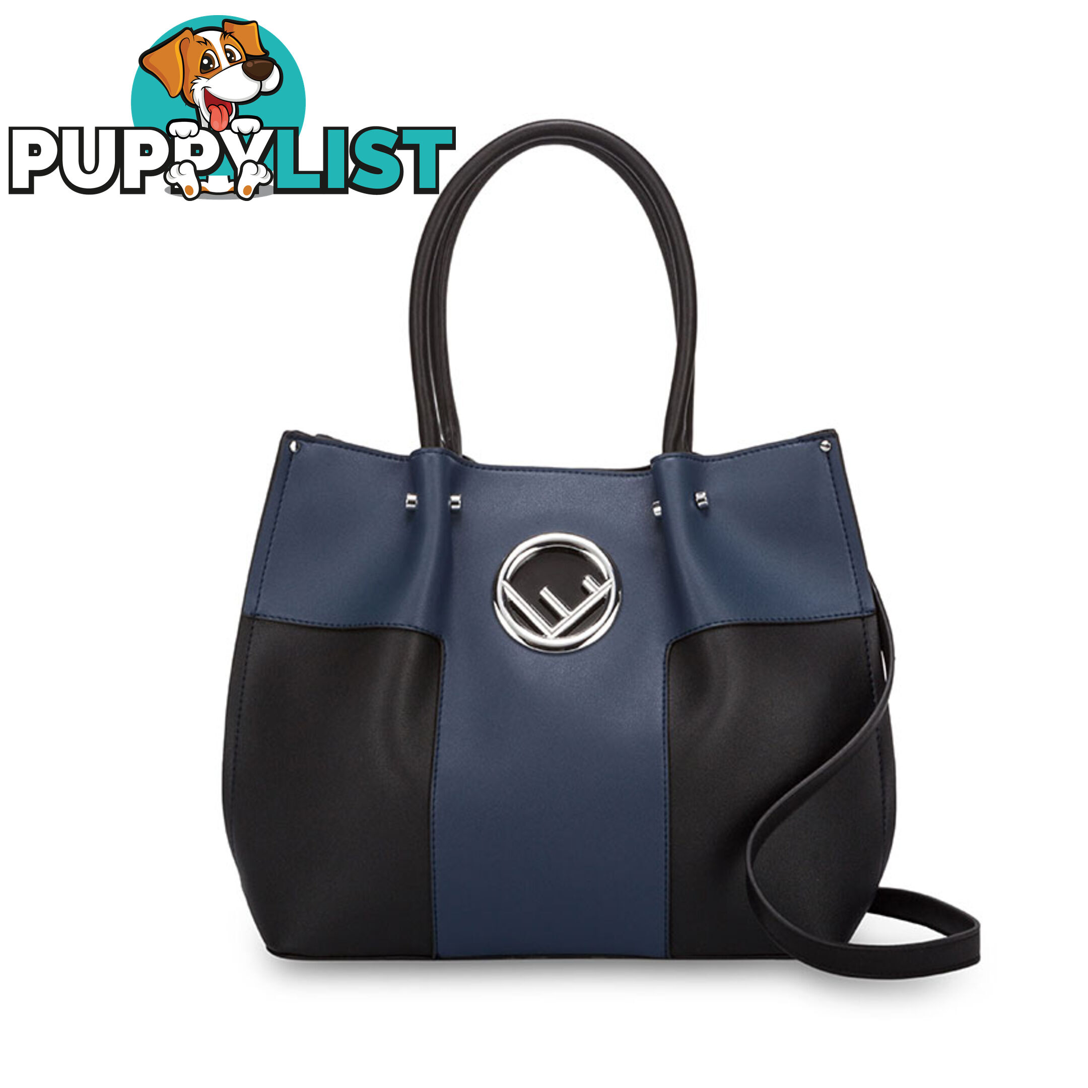 BLAISE Navy Blue Faux Leather Womens Handbag