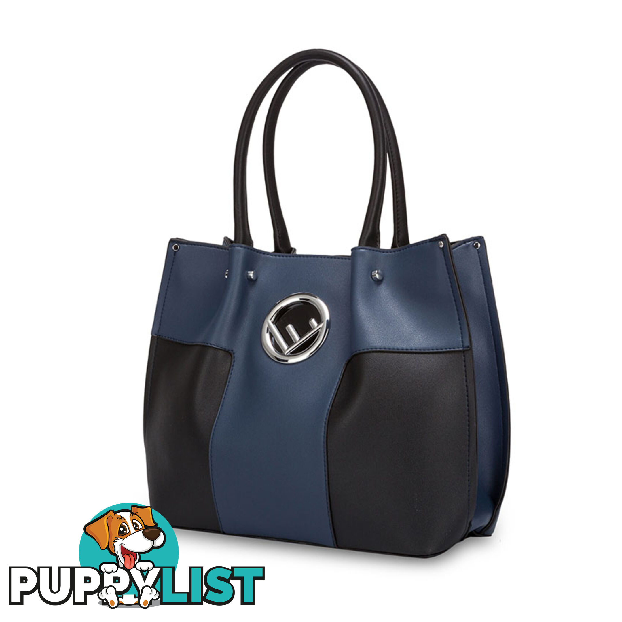 BLAISE Navy Blue Faux Leather Womens Handbag