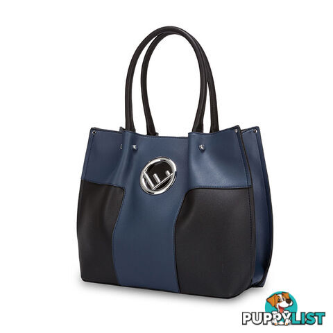 BLAISE Navy Blue Faux Leather Womens Handbag