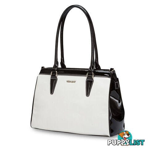 Meredith White Womens Fashion Work Handbag