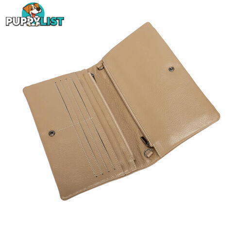 KELSI Beige Womens Genuine Leather Wallet