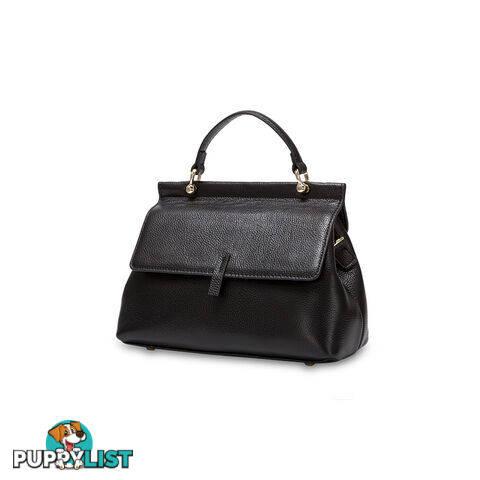 TENERIFE BLACK GENUINE LEATHER WOMENS HANDBAG