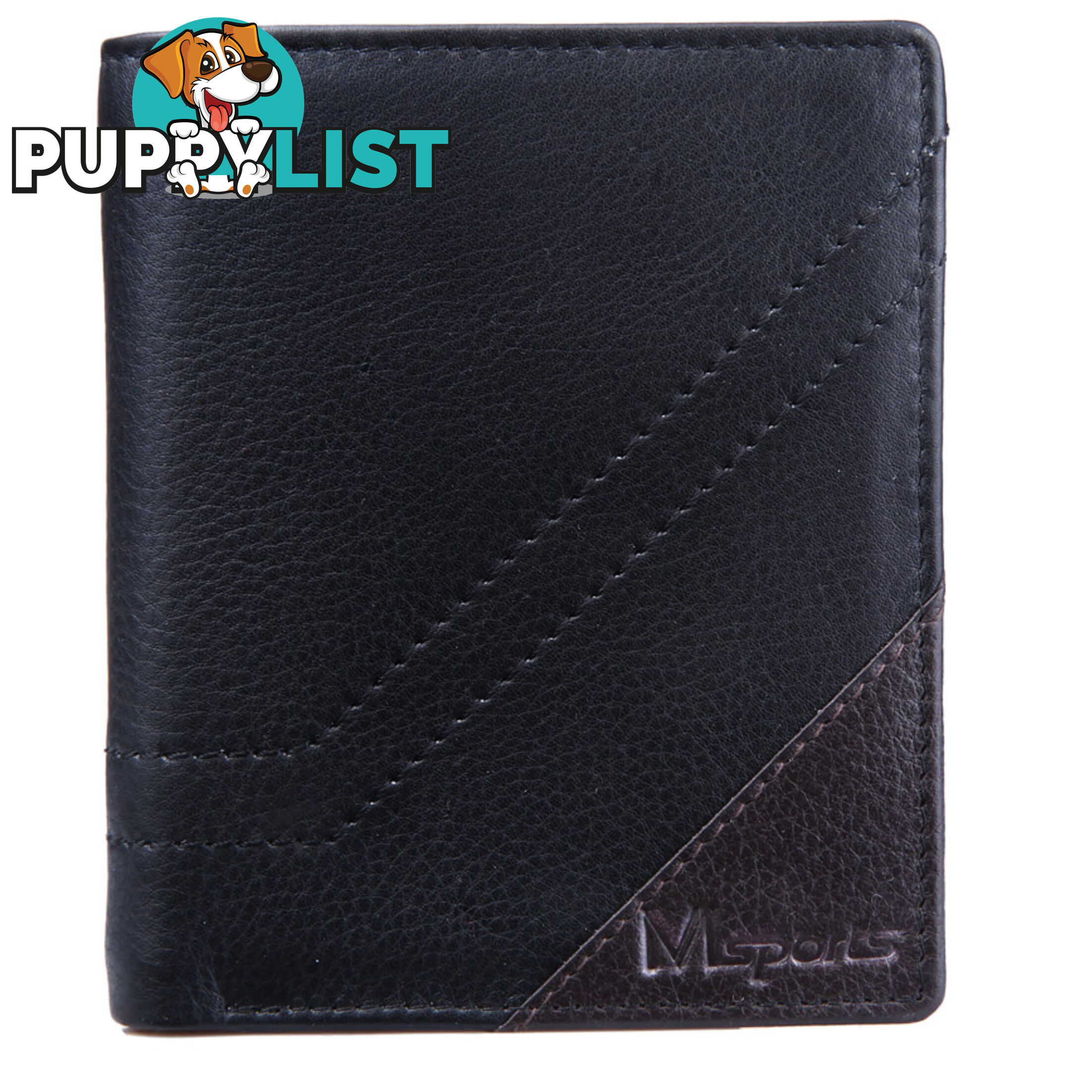 MS6 Genuine Cowhide Leather Mens Sport Wallet