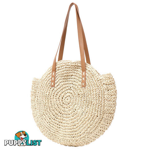 PETITE BEIGE ROUND SUMMER BEACH BAG