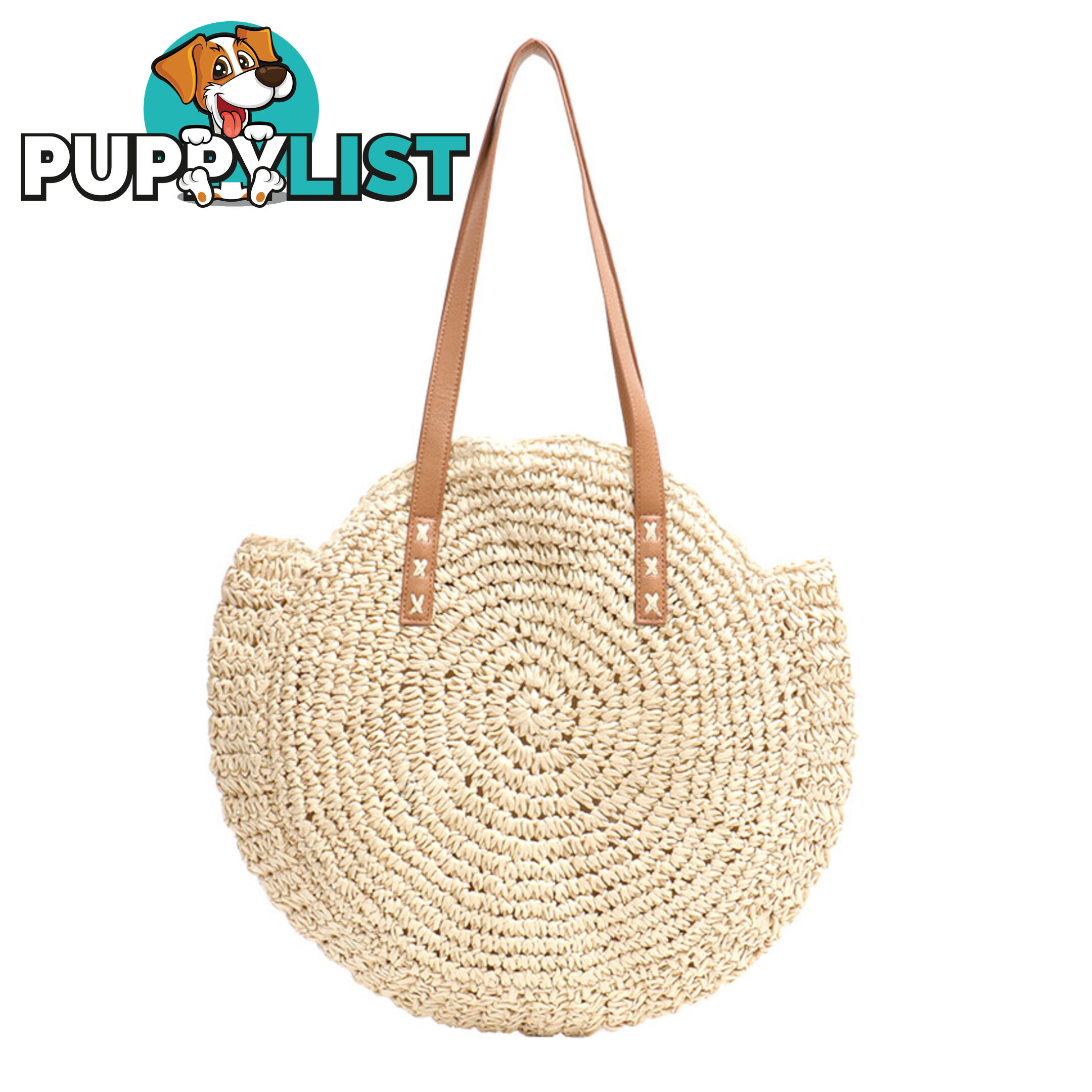 PETITE BEIGE ROUND SUMMER BEACH BAG