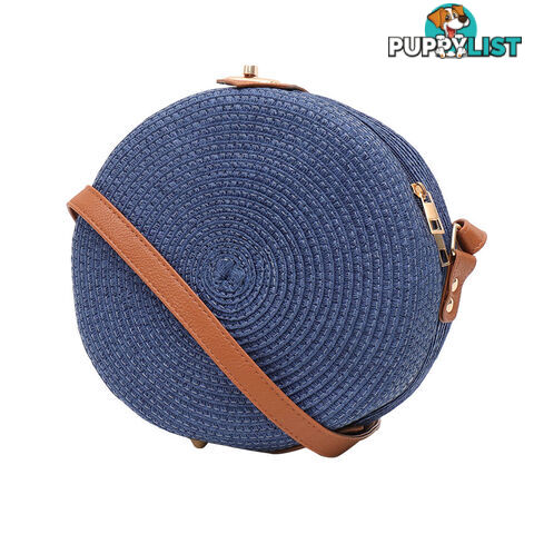 LOVELY NAVY WOMENS ROUND SUMMER BEACH BAG