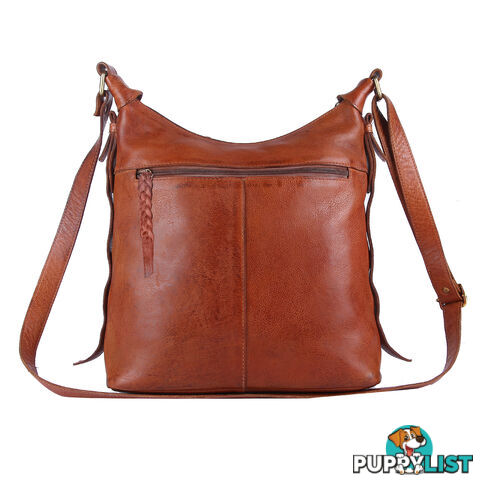 BLAZE Tan Genuine Leather Womens Handbag