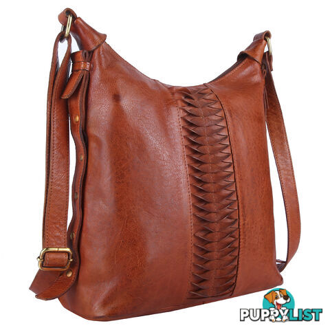 BLAZE Tan Genuine Leather Womens Handbag