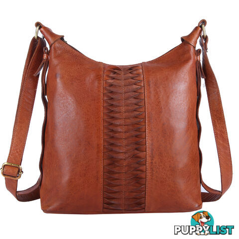 BLAZE Tan Genuine Leather Womens Handbag