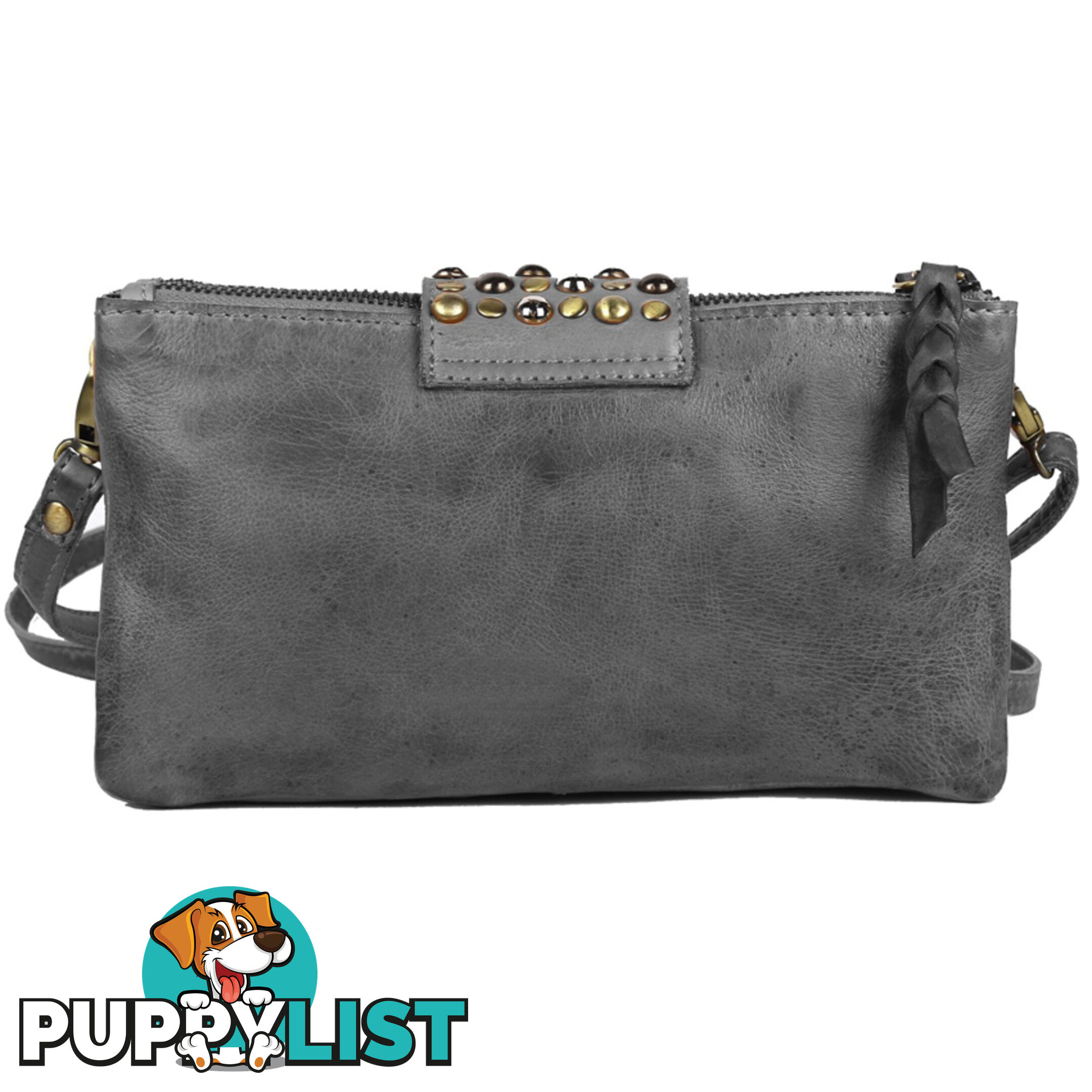 WALDEN DARK GREY GENUINE LEATHER LADIES HANDBAG