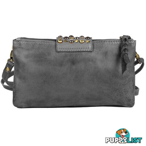 WALDEN DARK GREY GENUINE LEATHER LADIES HANDBAG