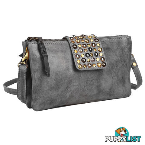 WALDEN DARK GREY GENUINE LEATHER LADIES HANDBAG