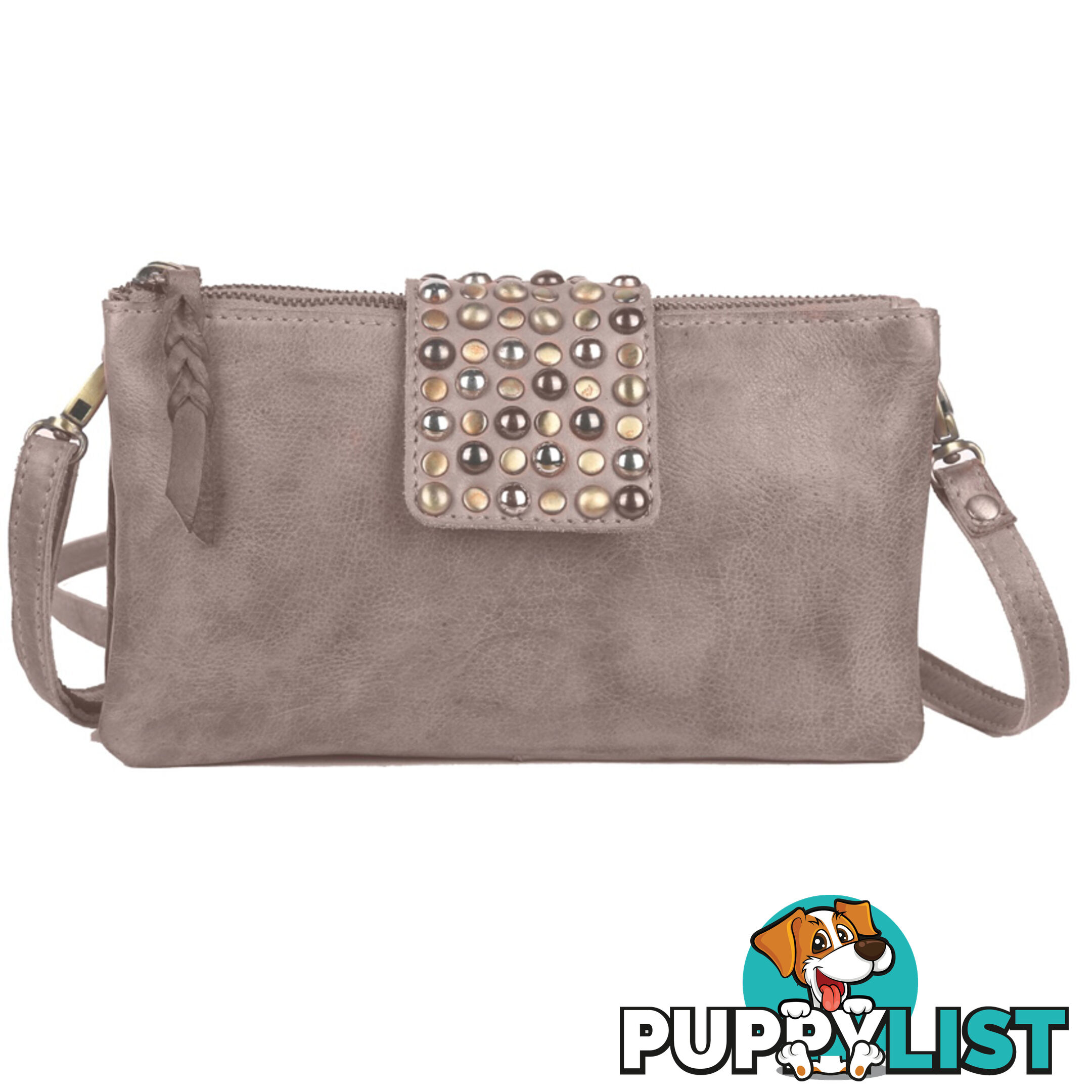 WALDEN GREY GENUINE LEATHER LADIES HANDBAG