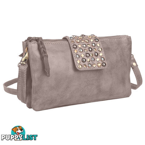 WALDEN GREY GENUINE LEATHER LADIES HANDBAG