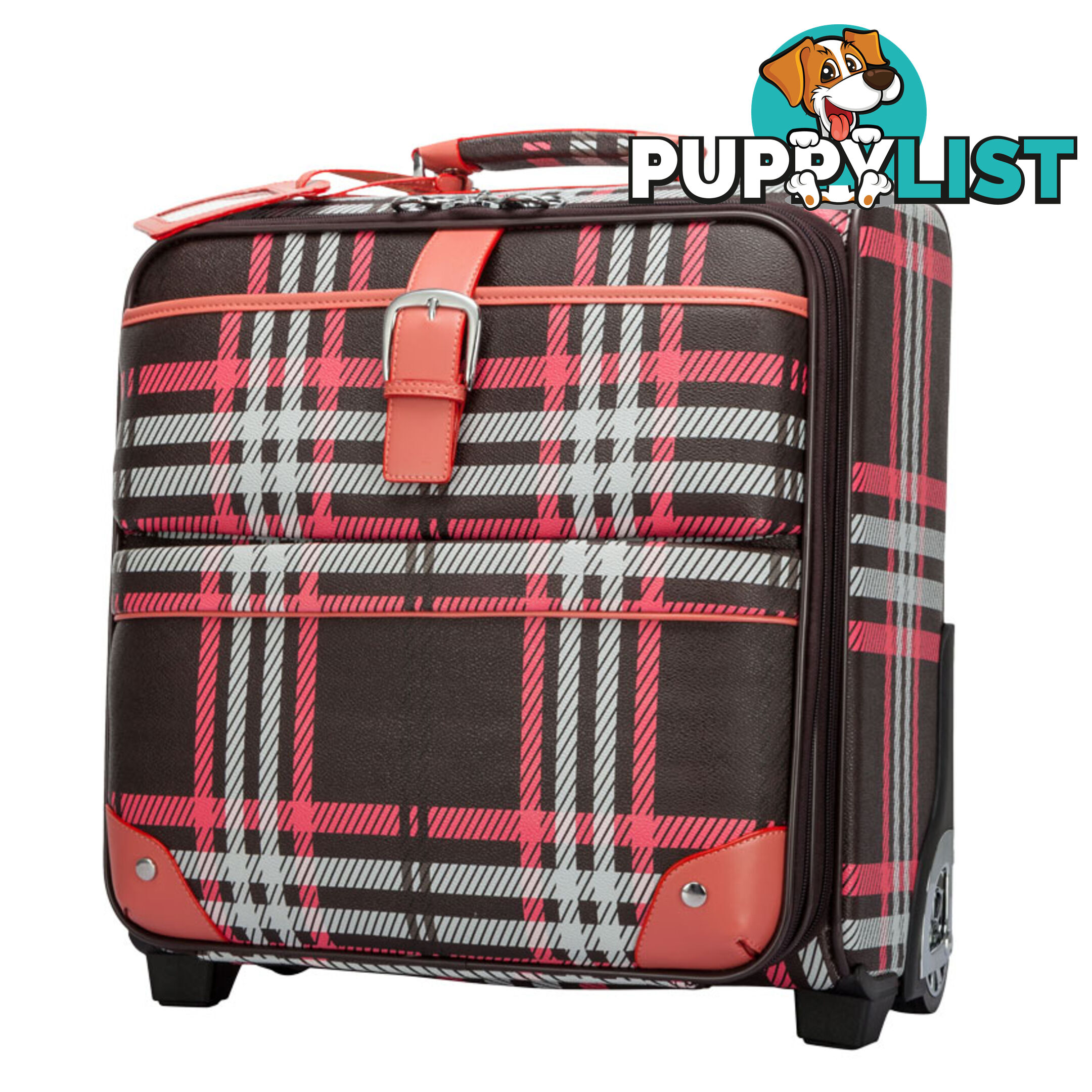 Chicago Brown checkered Overnight Travelbag