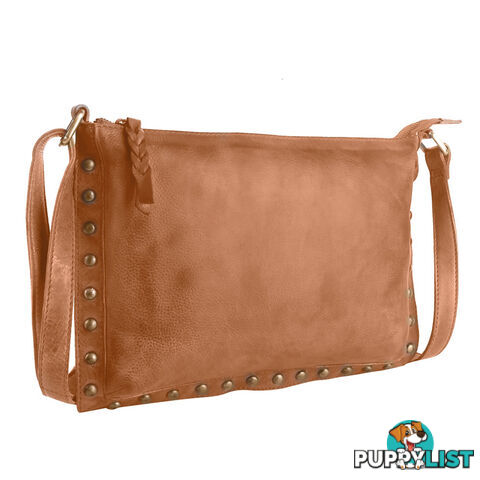 WILD TAN GENUINE LEATHER LADIES HANDBAG