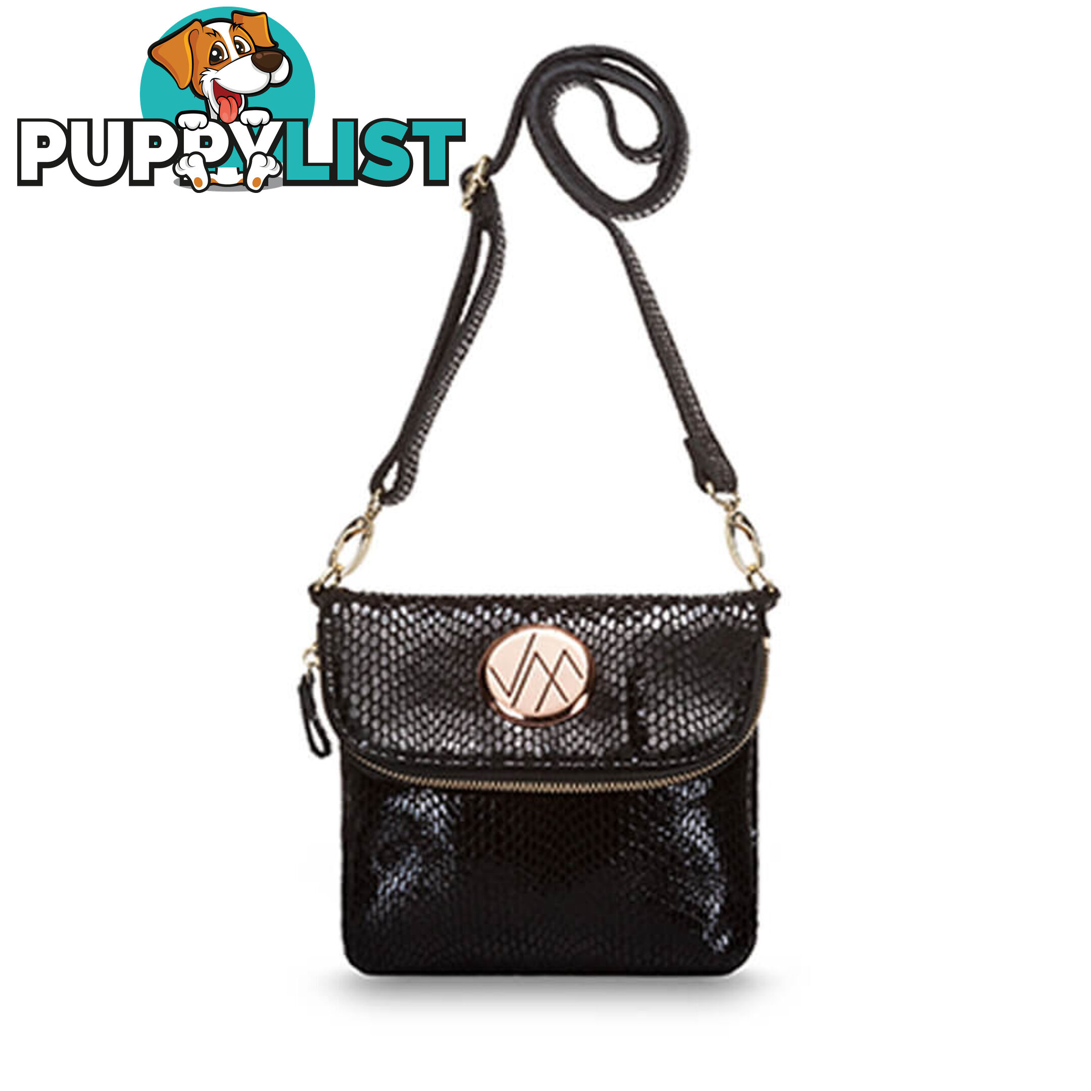 KRUISE Black Genuine Leather Women Crossbody Handbag