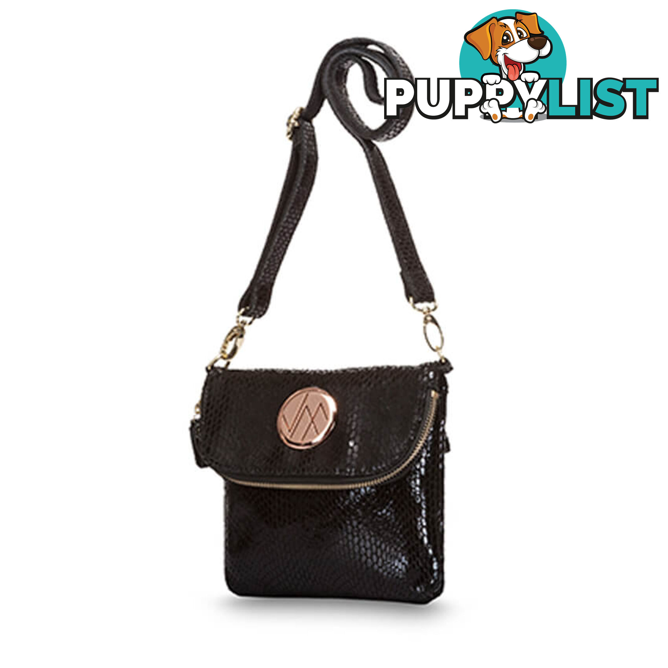 KRUISE Black Genuine Leather Women Crossbody Handbag