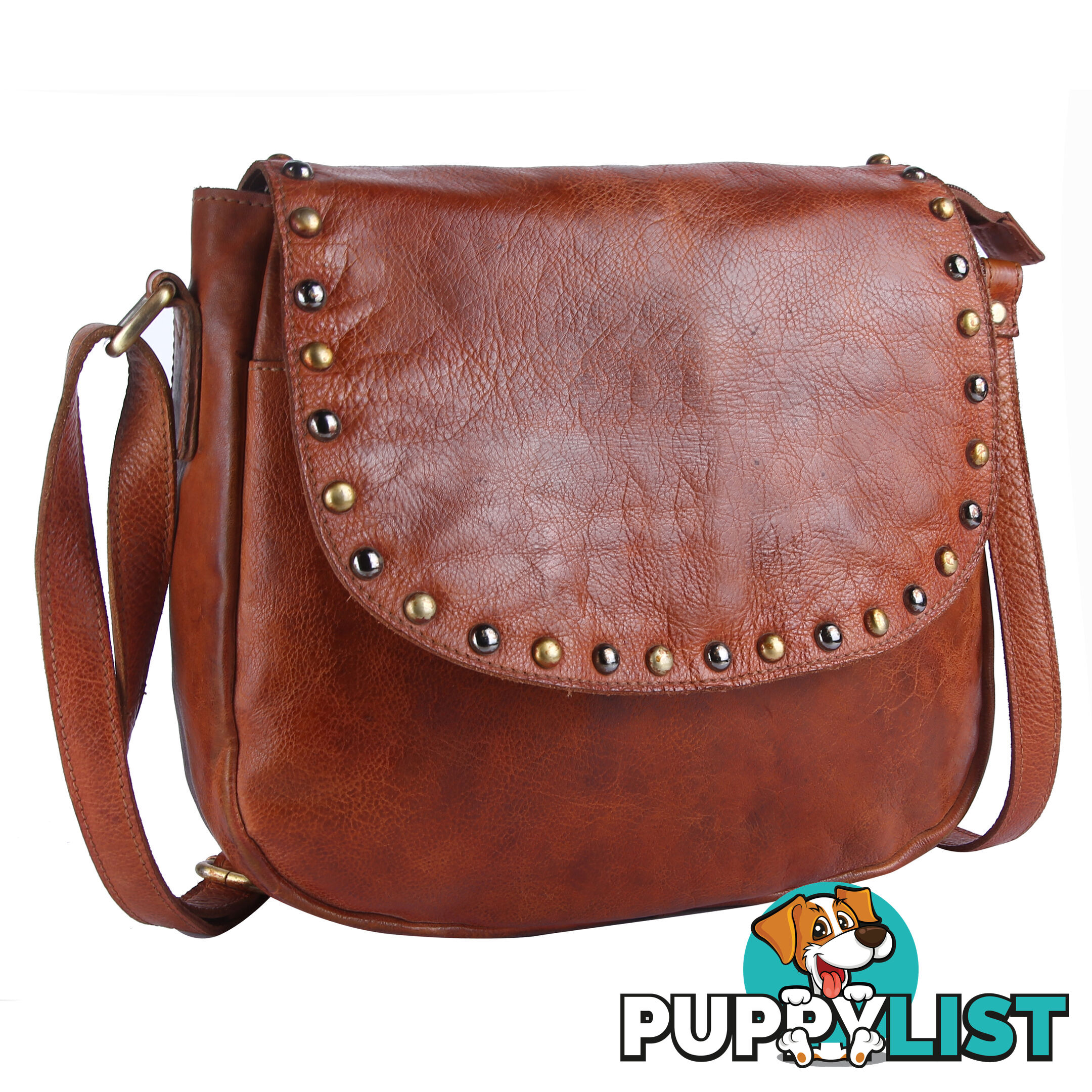 BARNES Tan Genuine Leather Womens Crossbody Bag