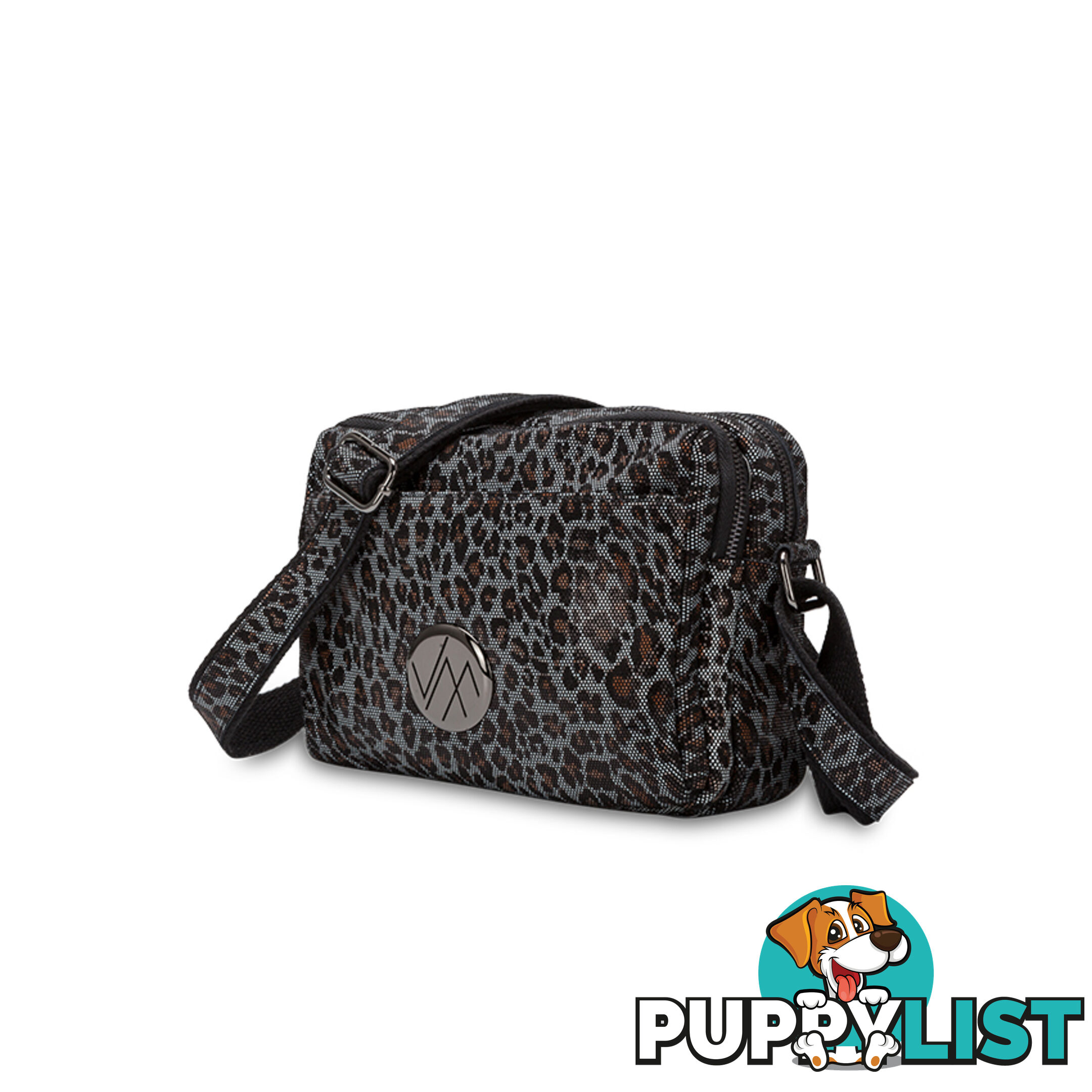 BAMBINA Black Leopard Genuine Leather Crossbody Handbags