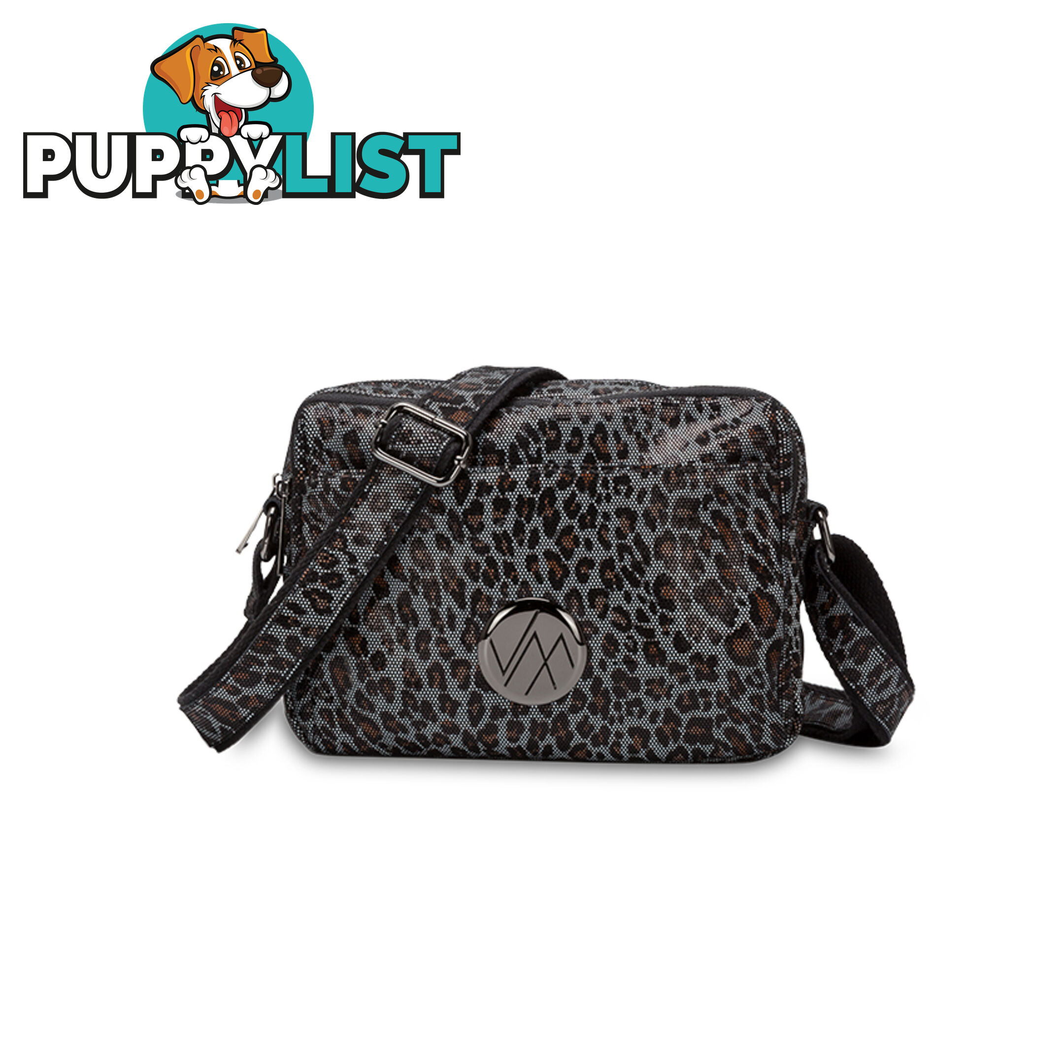 BAMBINA Black Leopard Genuine Leather Crossbody Handbags