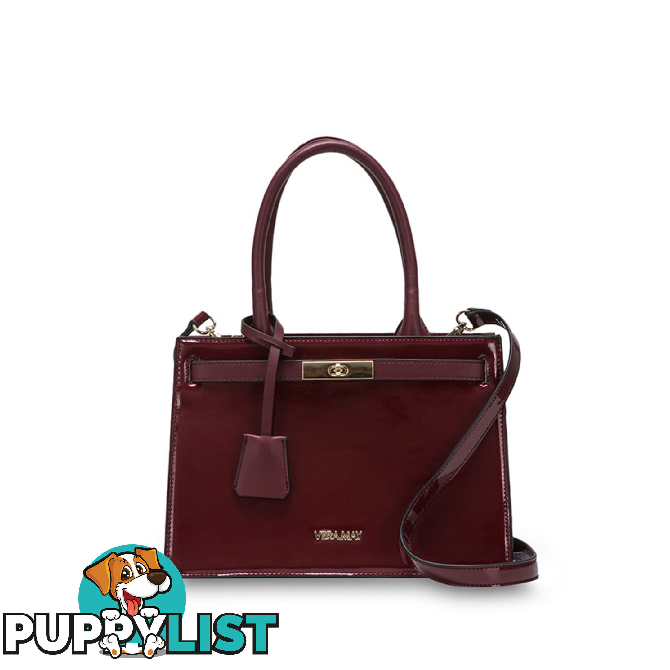 BLAKE Wine Patent Luxe Designer Womens Handbag