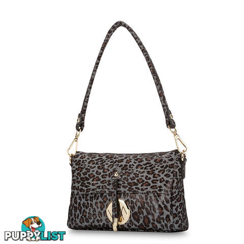 Jules Black Leopard Crossbody Genuine Leather Womens Handbag