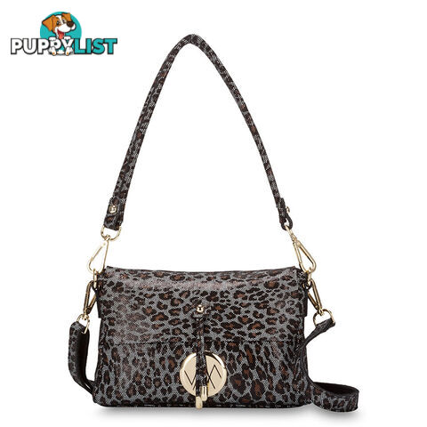 Jules Black Leopard Crossbody Genuine Leather Womens Handbag