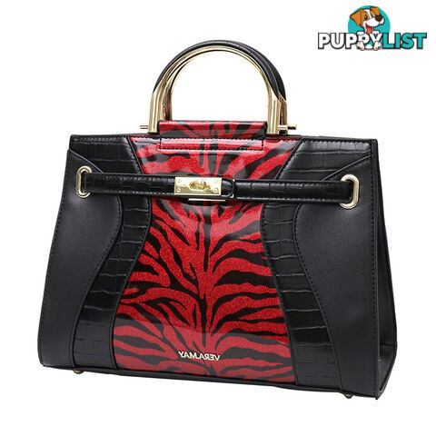 JESSICA RED FAUX LEATHER LADIES HANDBAG