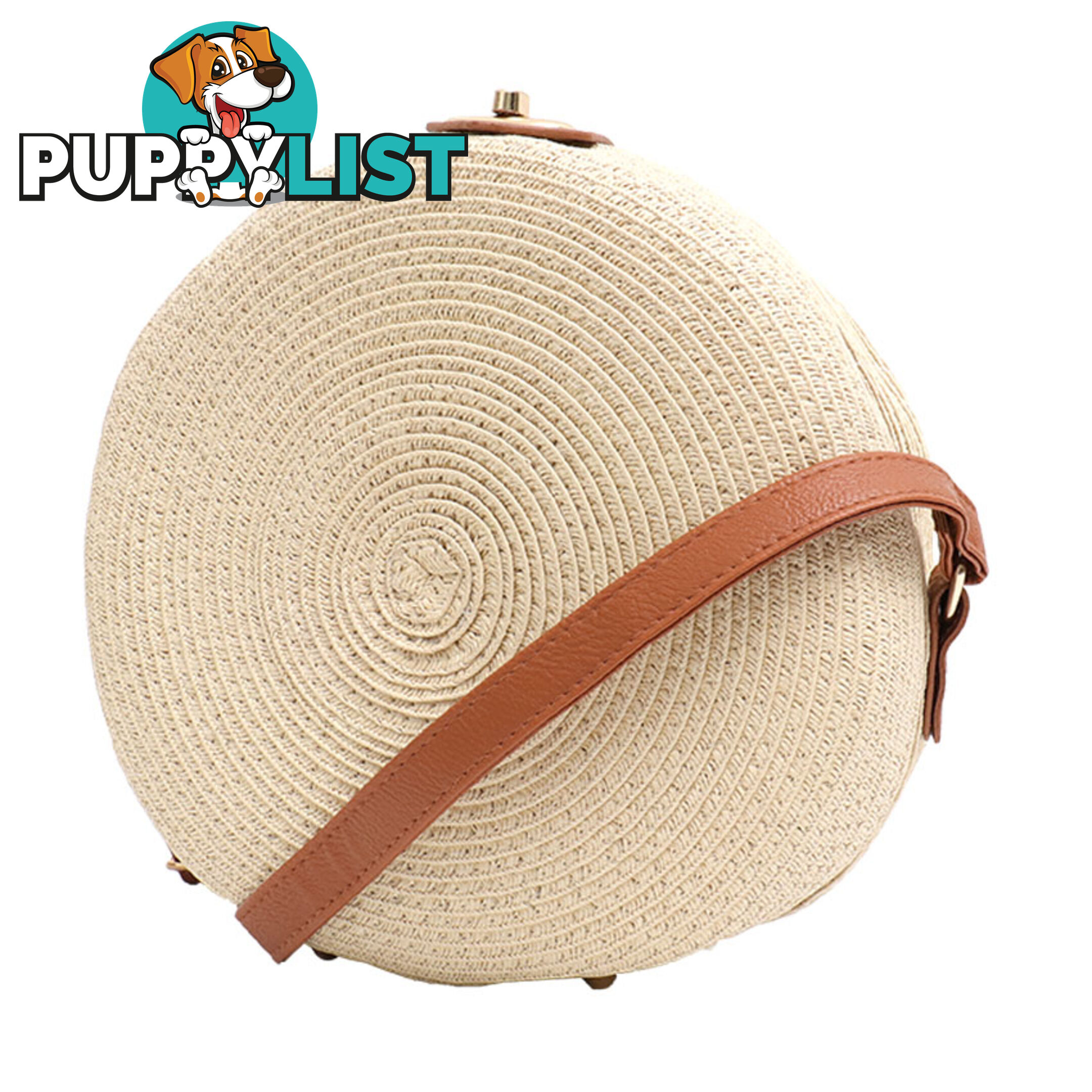 LOVELY CREAM WOMEN'S ROUND SUMMER BEACH BAG