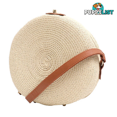 LOVELY CREAM WOMEN'S ROUND SUMMER BEACH BAG