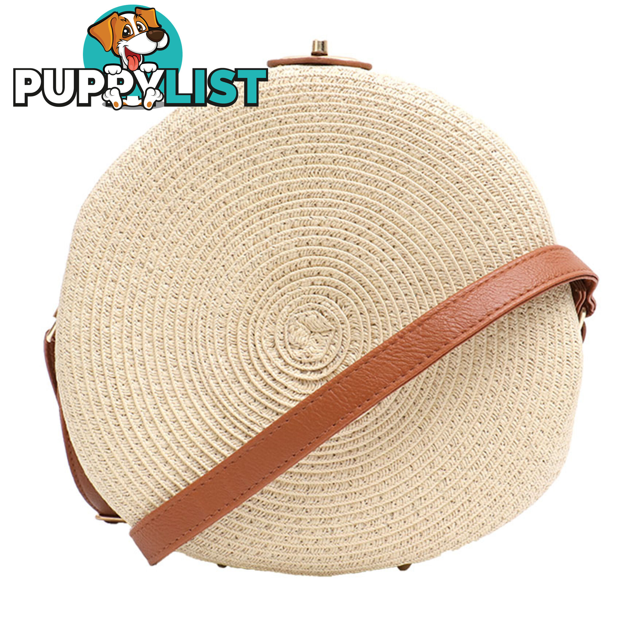 LOVELY CREAM WOMEN'S ROUND SUMMER BEACH BAG