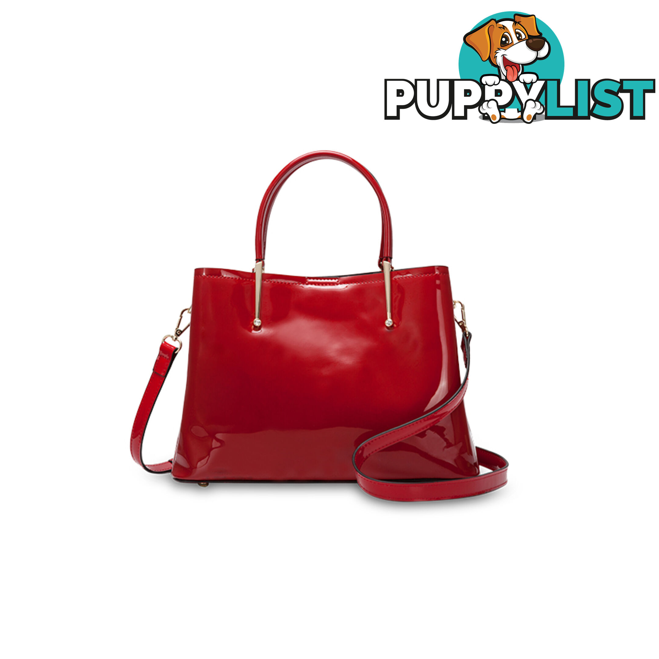 FEDELLA Red Patent Faux Leather  Womens Handbag