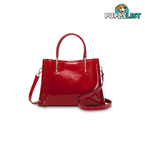 FEDELLA Red Patent Faux Leather  Womens Handbag