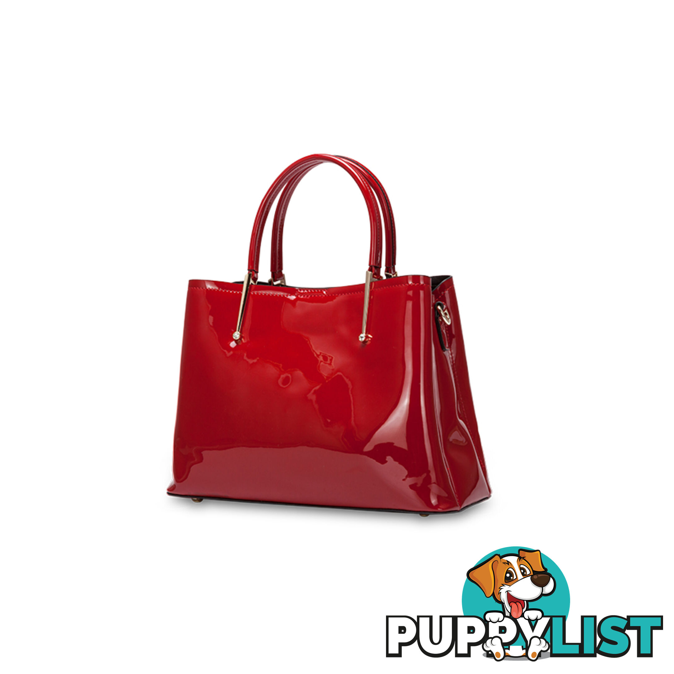 FEDELLA Red Patent Faux Leather  Womens Handbag