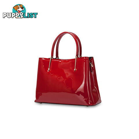 FEDELLA Red Patent Faux Leather  Womens Handbag