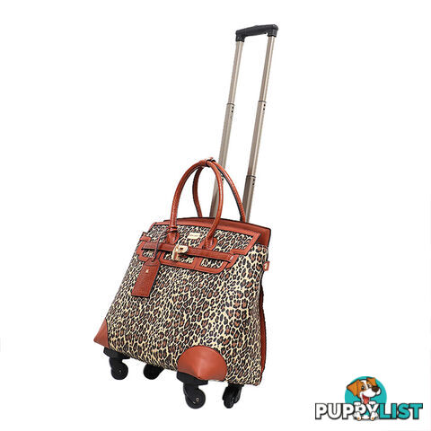 GORGEOUS LEOPARD PRINT TROLLEY TRAVEL BAG