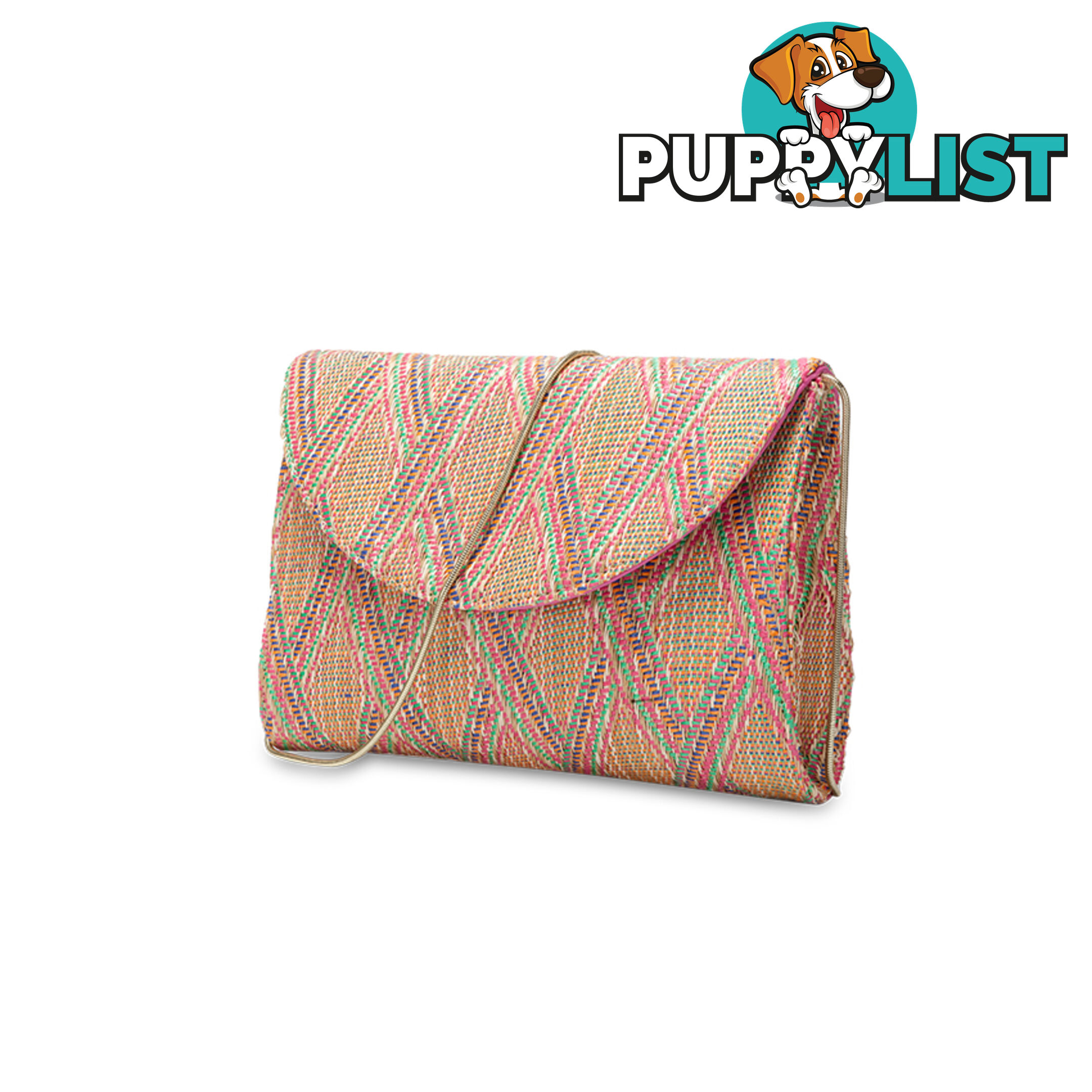 TAYLOR Pink Woven Summer Clutch