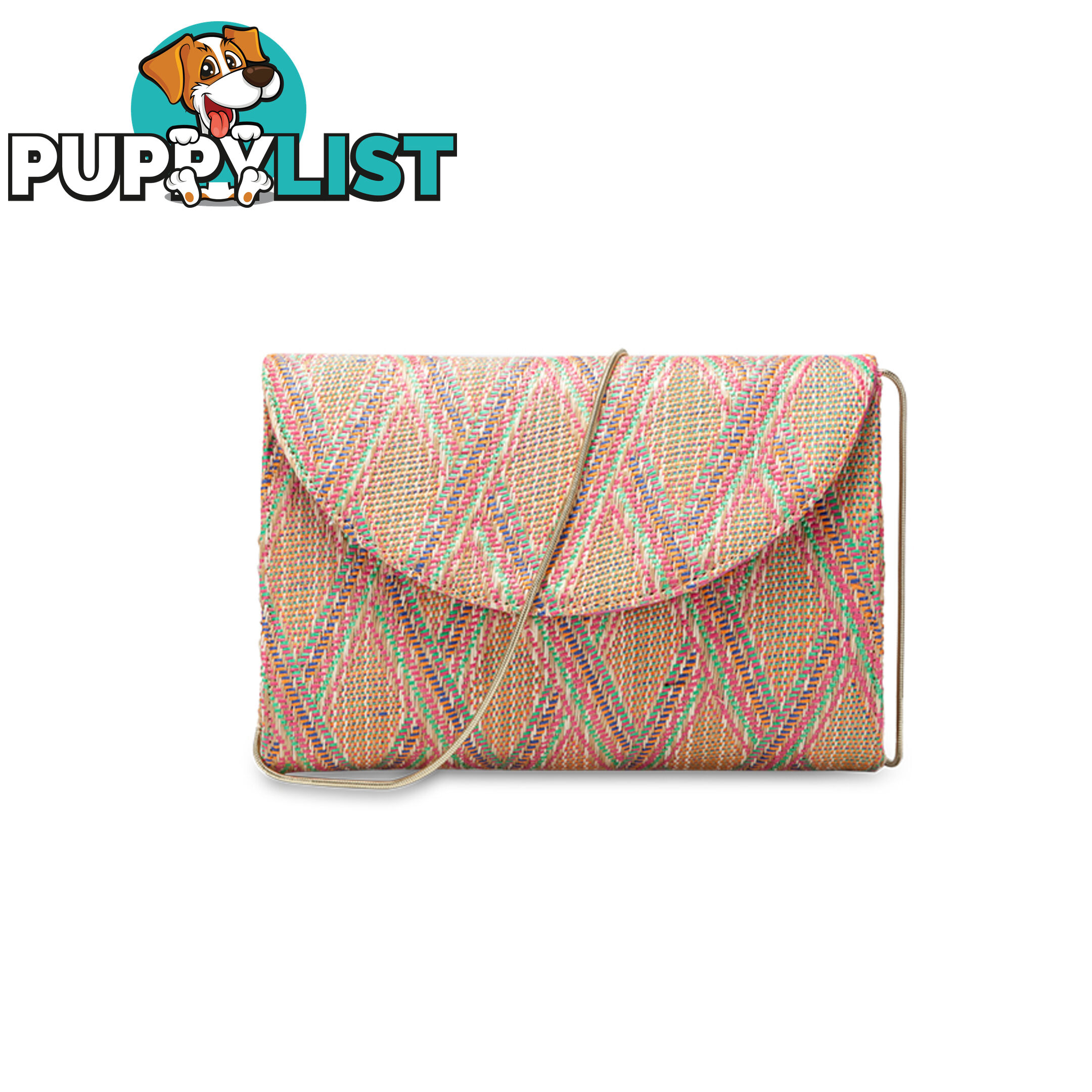 TAYLOR Pink Woven Summer Clutch