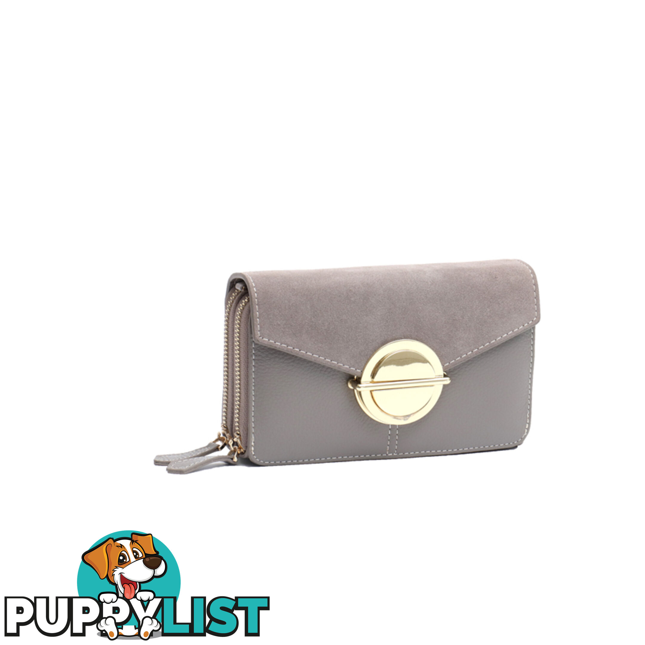 BERNIE GREY GENUINE LEATHER LADIES CROSSBODY HANDBAG