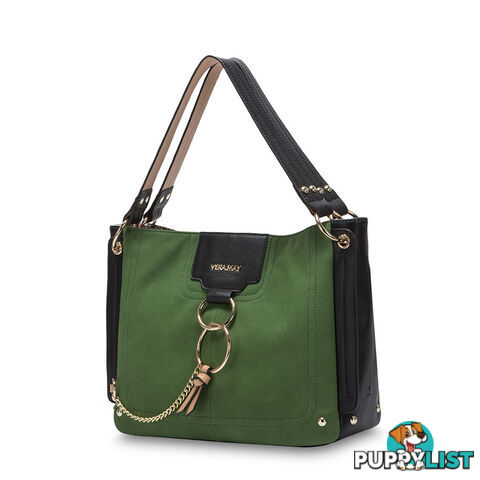 HATTIE Green Faux Leather Womens Handbag