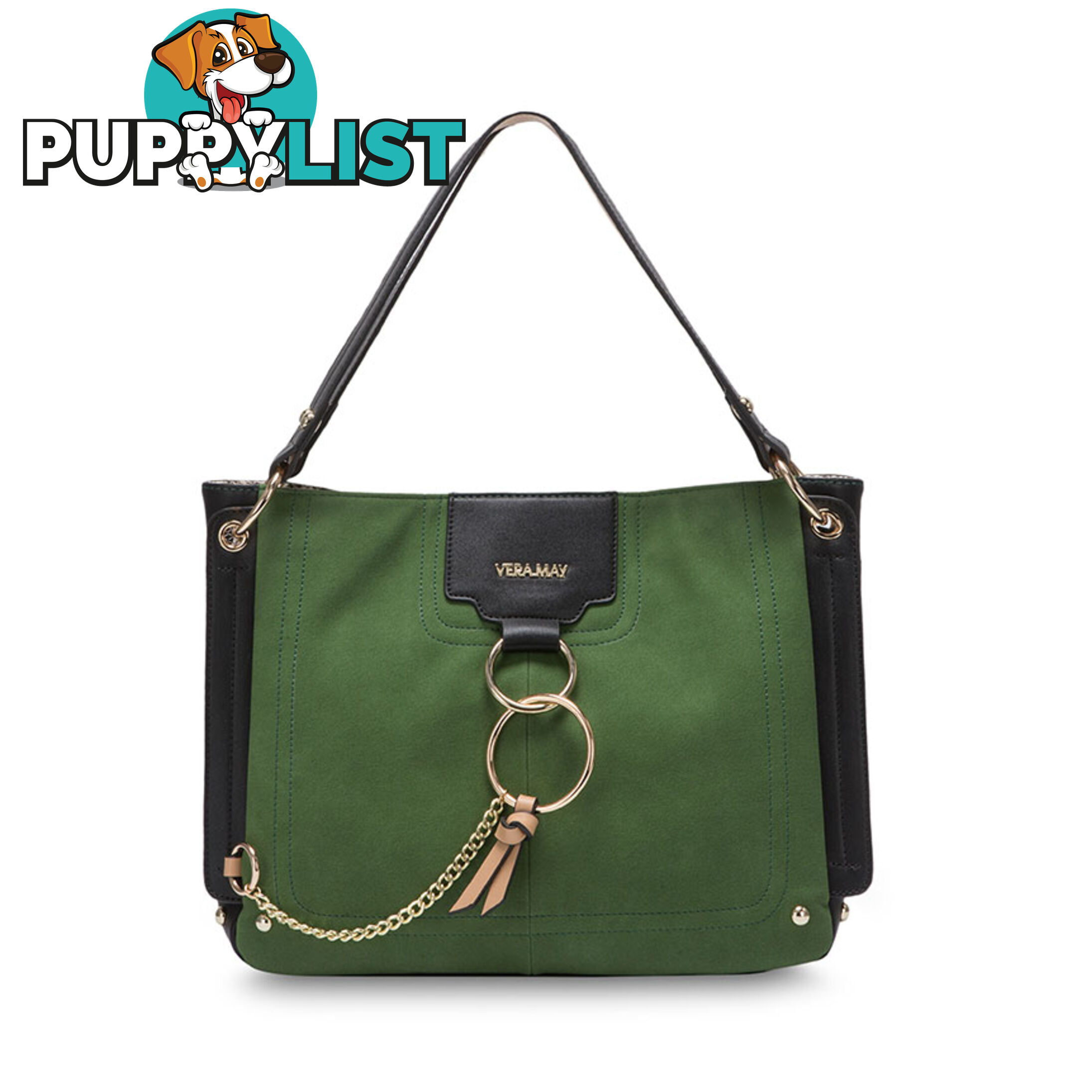 HATTIE Green Faux Leather Womens Handbag