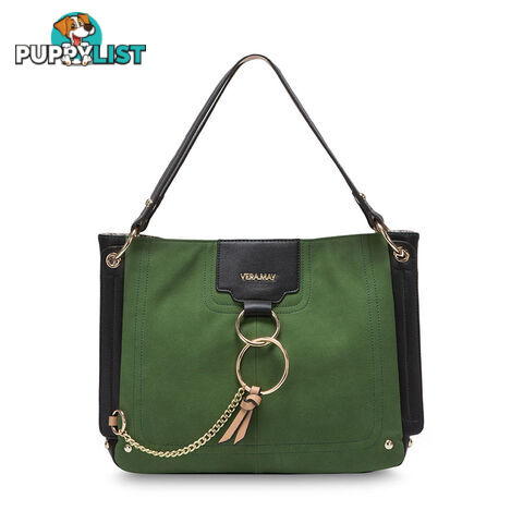 HATTIE Green Faux Leather Womens Handbag