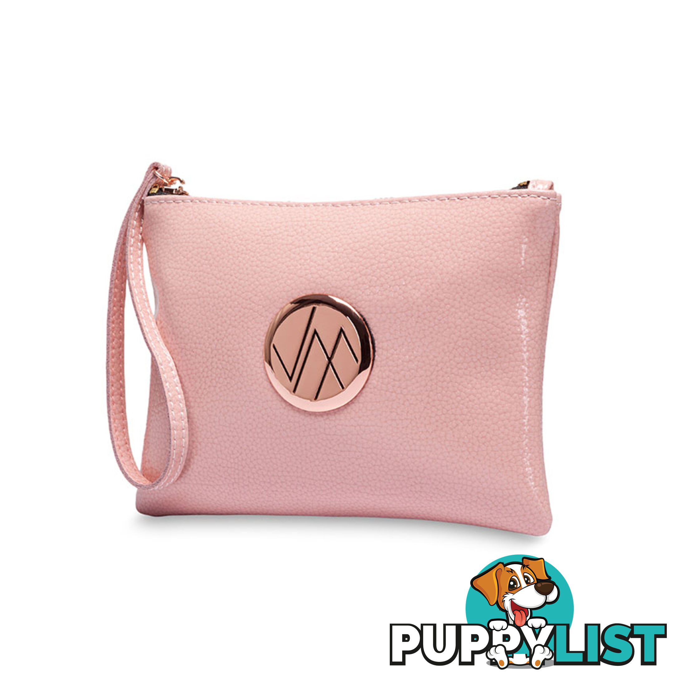 GIA Powder Pink Genuine Leather Clutch