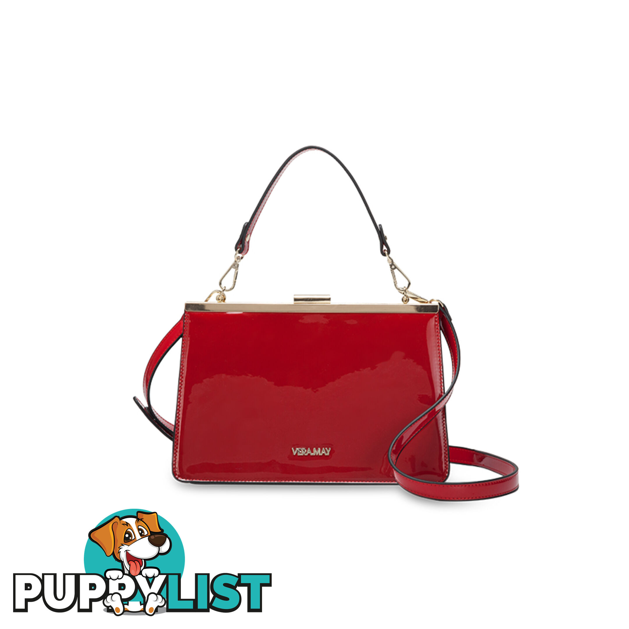 MODESTO Red Patent Faux Leather Womens Satchel Bag