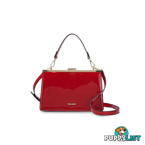 MODESTO Red Patent Faux Leather Womens Satchel Bag