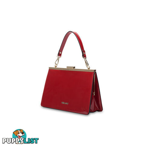 MODESTO Red Patent Faux Leather Womens Satchel Bag